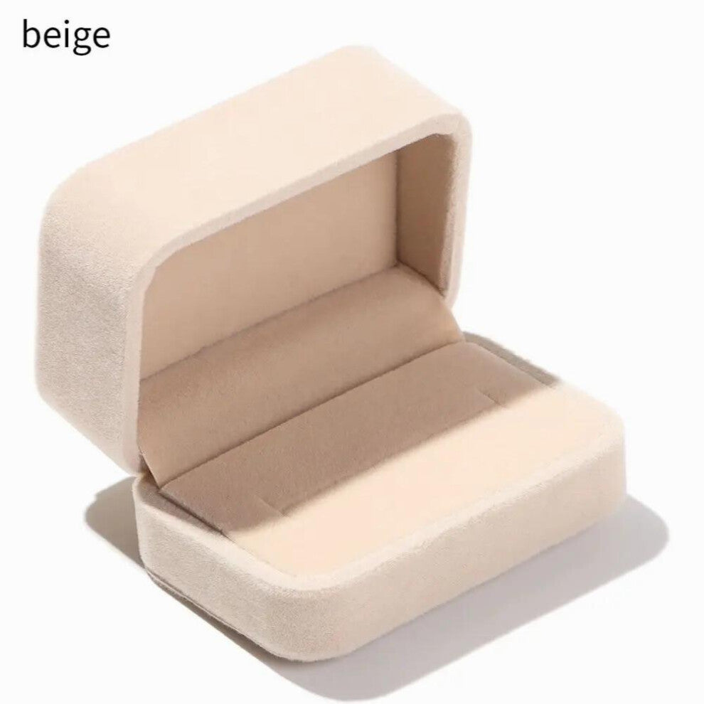 1 PC High Engagement Square Durable Velvet Jewelry Case Storage Box Display Box Couple Double Ring Box