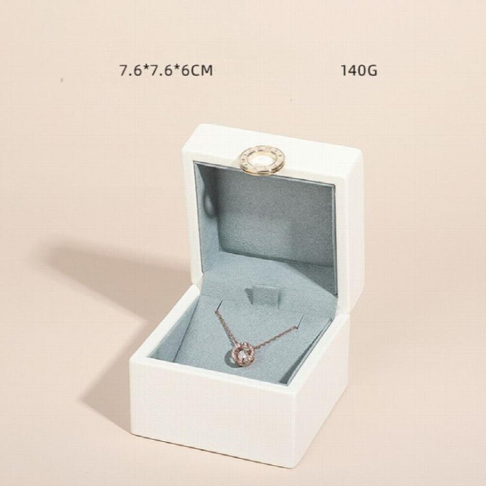 (White-big ring box) Wedding Jewelry 1 Pcs 6.4x6.4x5.5cm Green-Deep Bule-White Ring-Necklace-Watch box Small size Jewelry box