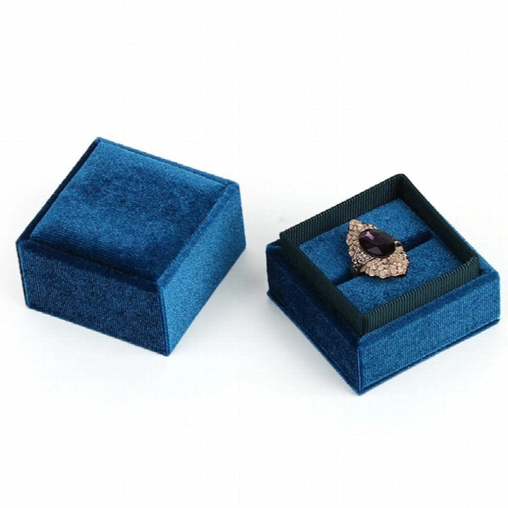 (Green-Ring box) Jewelry Organizer Box Velvet Engagement Ring Pendant Display Gift Boxes