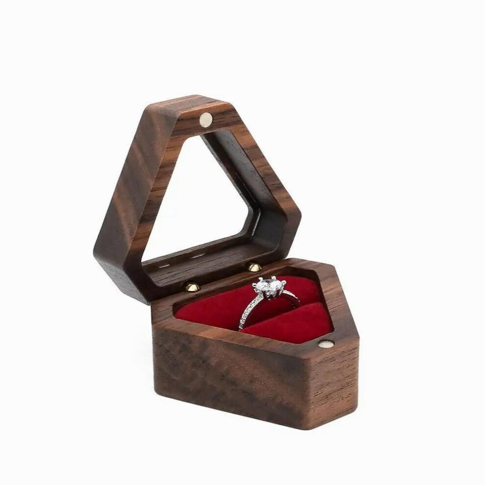 Engagement Wooden Portable Case Storage Holder Ring Storage Box Lover Ring Display Box Jewelry Box