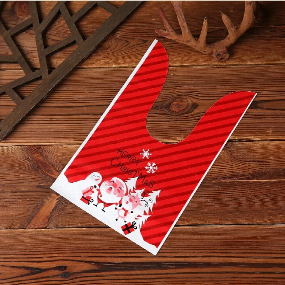 (Christmas Style 1 White-random style) 50 PCS-lot Christmas Rabbit Ear Bags Cookie Plastic Bags&Candy Gift Bags For Cookie Baking Kits & Party Supplie