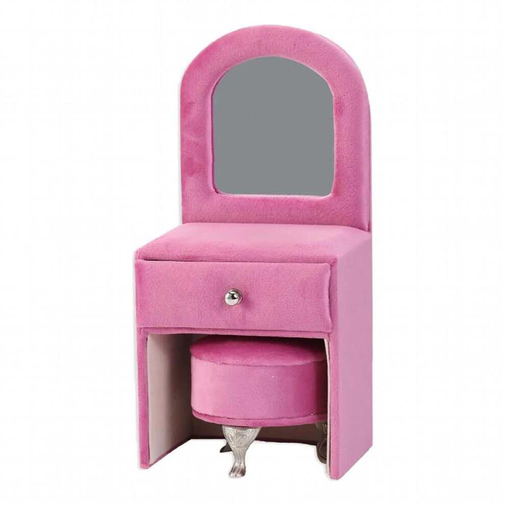 Jewelry Box Jewelry Case Mini Dollhouse Furniture Dresser Table with Mirror