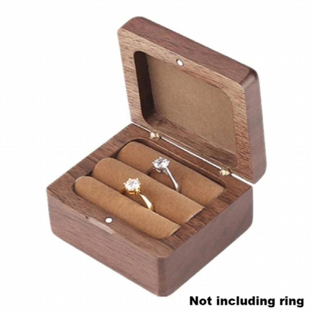 Wedding Ring Box Engagement Ring Bearer Box Wooden Double Ring Box Decorative Jewelry Box Rustic Decor Box 264F