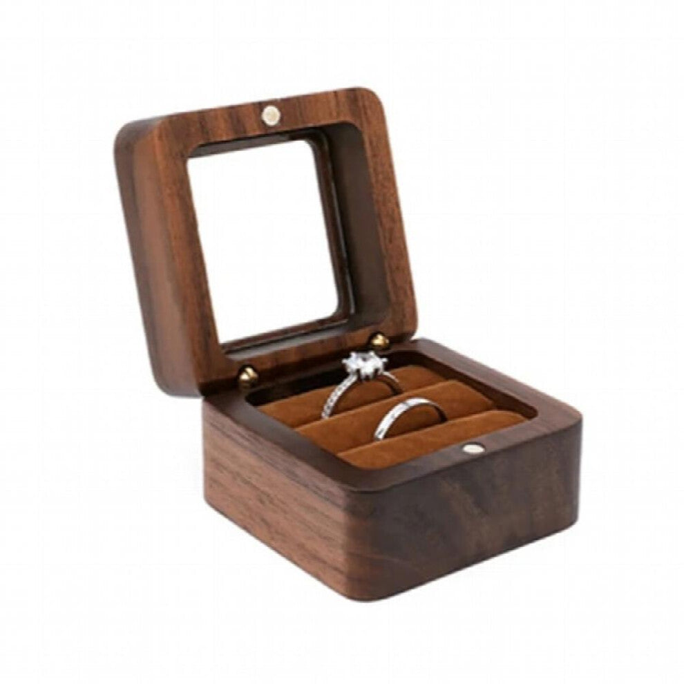 Customizable Wood Engagement Ring Box Jewelry Storage Earrings Case Wedding Proposal Ring Holding Case Gift Display Box