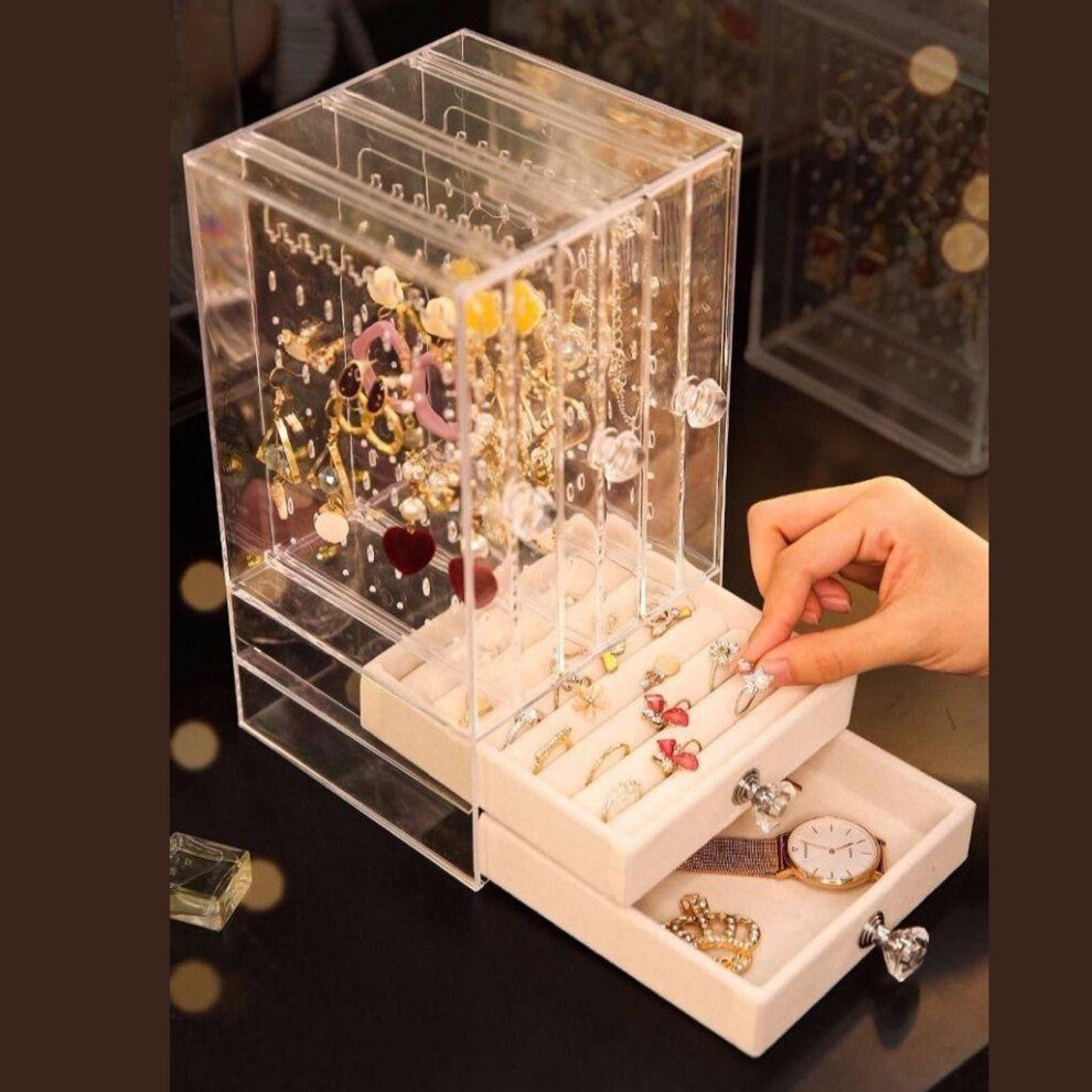 Jewelry Ear Stud Dust-Earrings Hanging Stand Holder Drawer