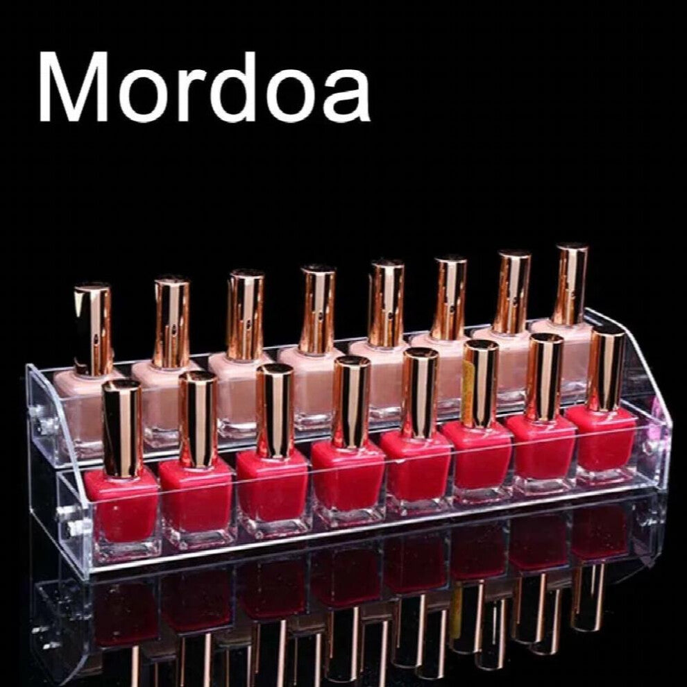 Nail Tools Clear Transparent Acrylic Nail Polish Salon Exhibition Wall 2 Layers Nail Polish Rack Storage Shelf