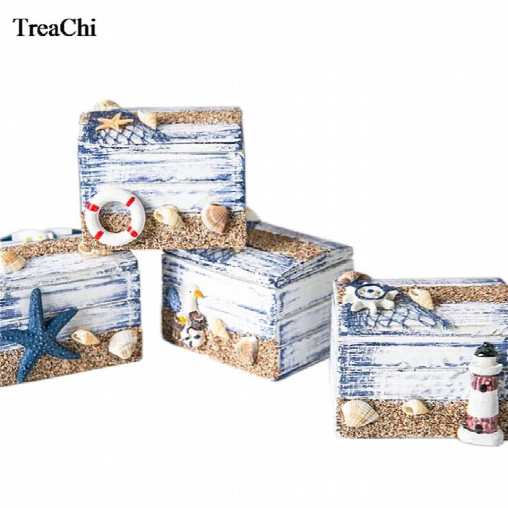 Mediterranean Style Jewelry Storage Box Desktop Classic Wooden Box Creative Jewelry Necklace Earrings Box Candy Box Randomly