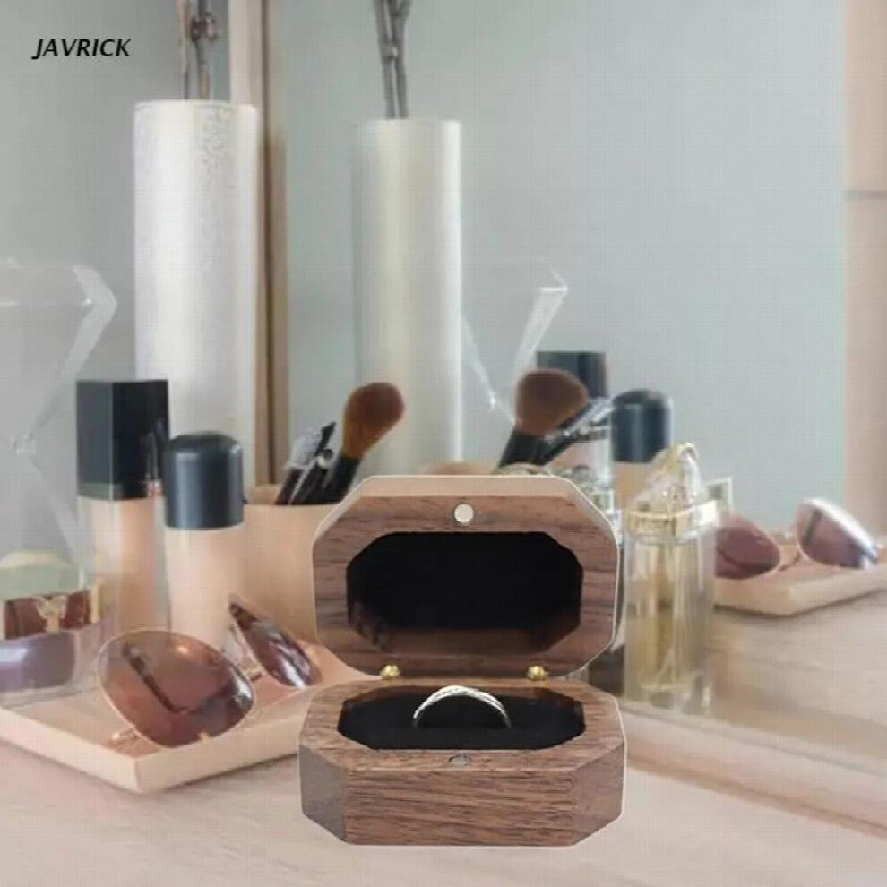 We Are Married Ring Box Jewelry Storage Bag Wooden Proposal Engagement Wedding Ceremony Birthday Gift