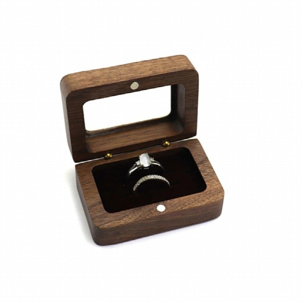 R58E Wood Engagement Ring Box for Proposal - Wood Ring Box - Ring Holder