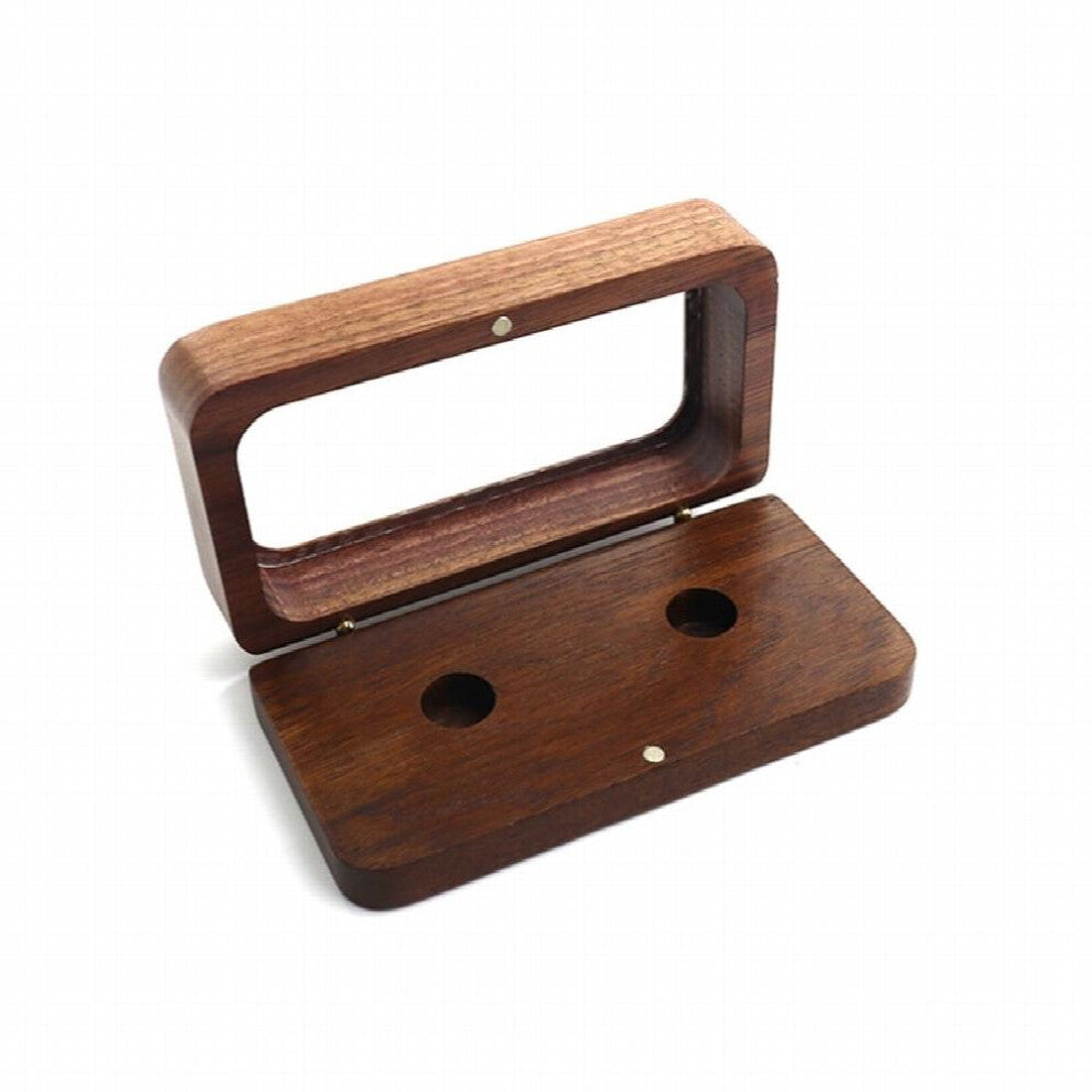 Creative Walnut Jewelry Rectangle Box Brooch Pin Corsage Storage Case for Boyfriend Girlfriend Proposal Engagement