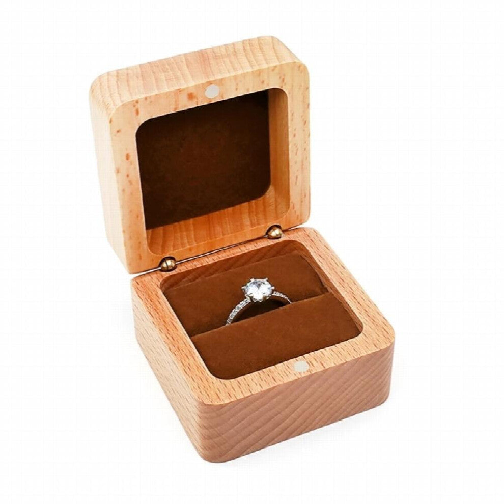 Wooden Jewelry Small Rustic Engagement Ring Box Portable Jewelry Case Ring Box Antique Ring Case
