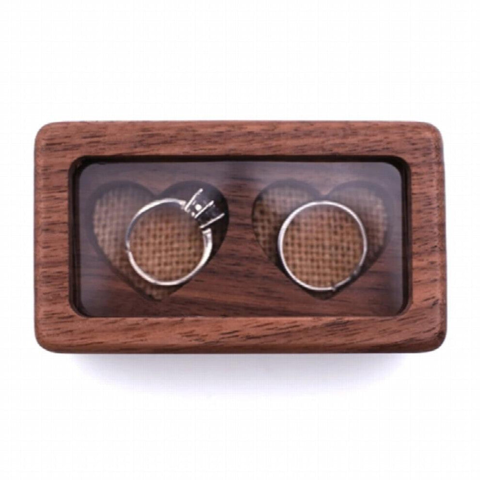 Wood Jewelry Box Engagement Wedding Ceremony Ring Storage Proposal Portable Ring Holder Rustic Wedding Ring Box