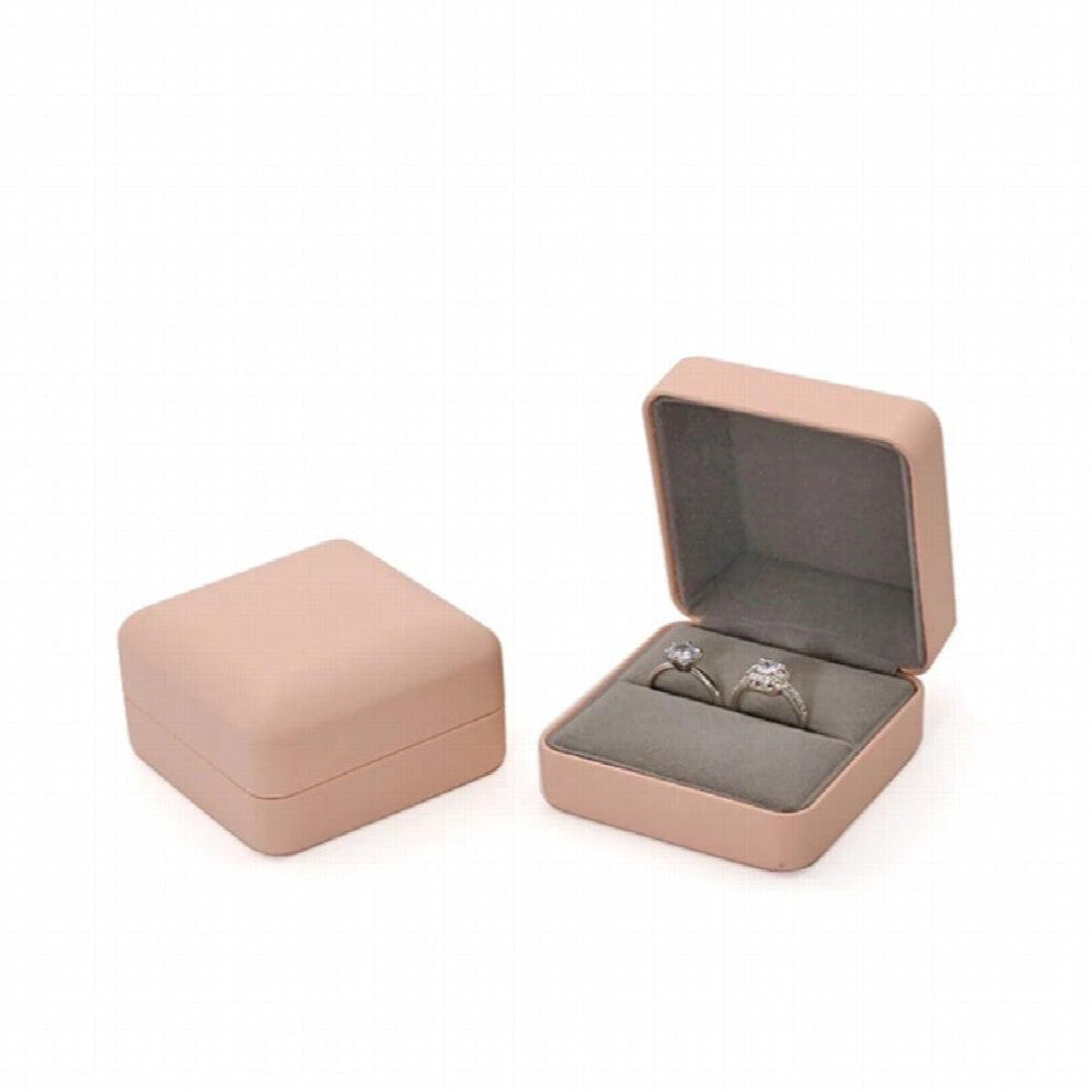 Pink Velvet Jewelry Box Packing Ring Necklace Display Storage Organizer Square Jewellery Gift Case for Women Engagement