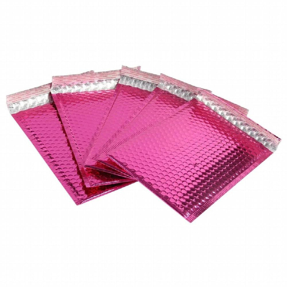 10pcs Jewelry Packaging Bubble Bag 15*13CM Hot Pink Anti-vibration Aluminium Coated Wrapping Bags Pouche