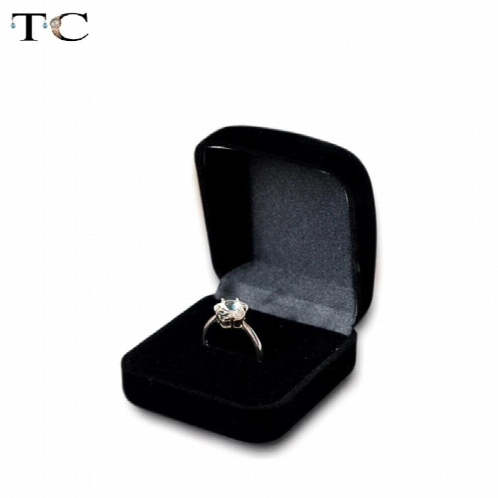 Engagement Velvet Ring Box Jewelry Display Storage Foldable Case For Wedding Ring Gift Organizer