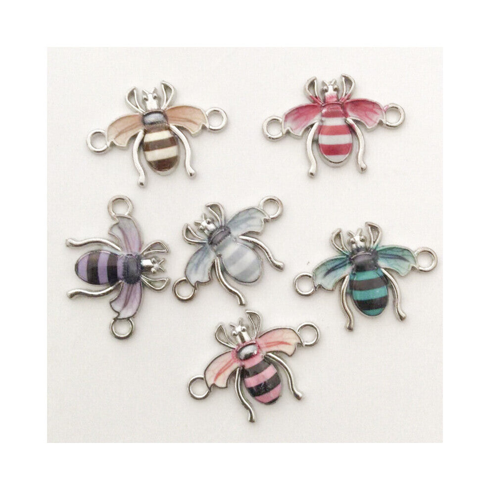 6pcs bee owl butterfly elephant mermaid seven-spot ladybug flamingo turtle retro animal necklace braceletDIY jewelry accessories