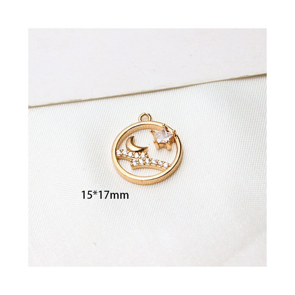 1pcs Copper Zircon Bird Cage Qiongtai Yuge Small Bridge Flowing Water Pendant Diy Earrings Necklace Accessories Charms