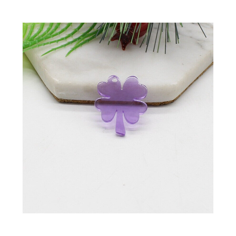 Ladies Lucky Four Leaf Clover Acrylic Earrings Bracelets Necklaces Scrapbook Jewelry DIY Accessories
