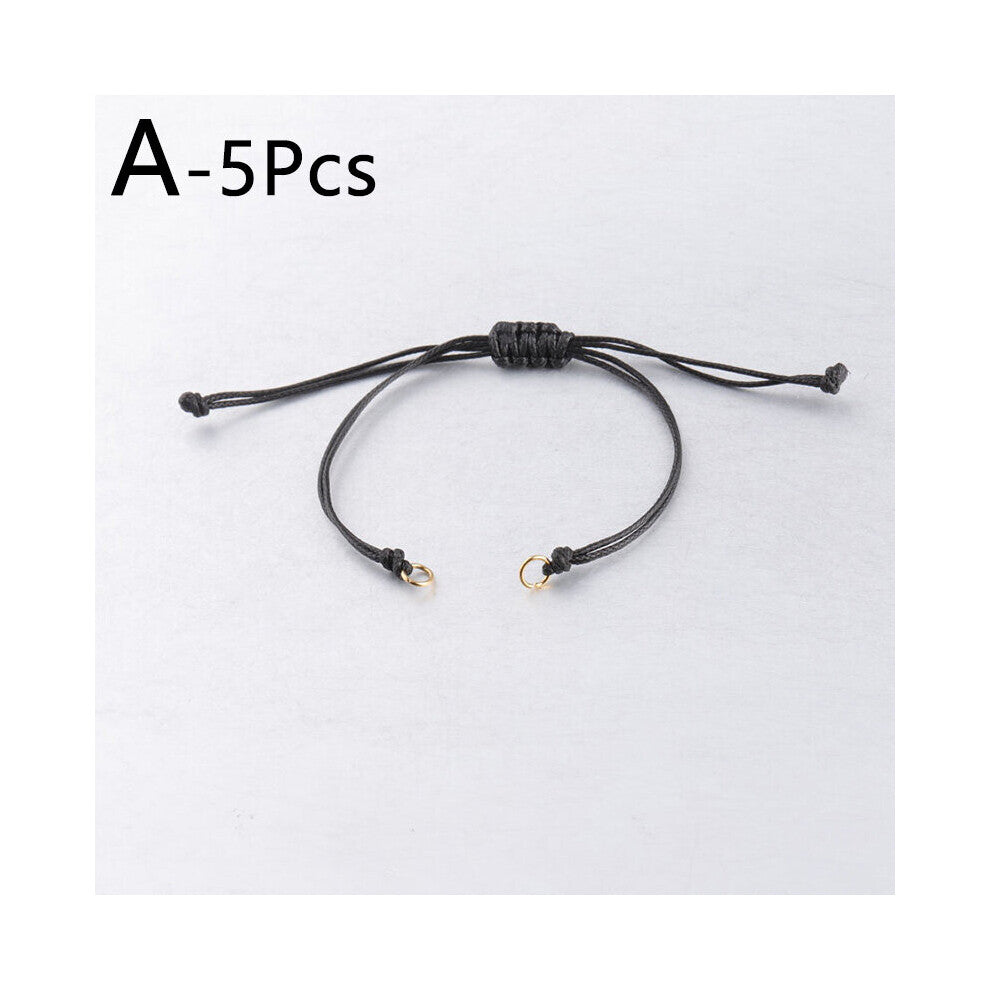 5Pcs-Lot Red Brown Adjustable Waxed Rope Chain Braid Bracelets For Women DIY Making Jewelry Accessories