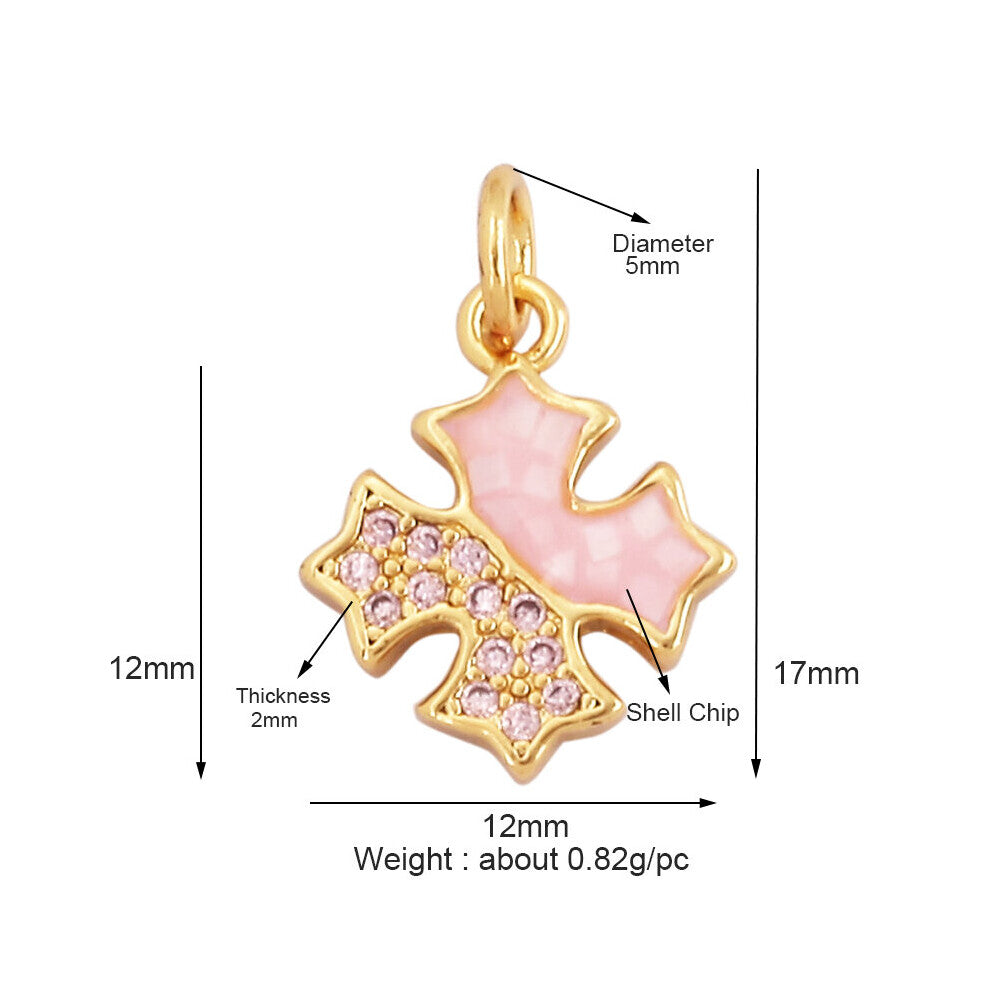 Sweet Romance Love Star Plated Inlaid Shell Chips Charm Pendant,Trendy Jewelry Necklace Accessories Hand Making Supply