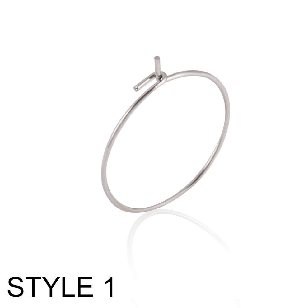 (STYLE 1 SILVER COLOR White-25MM) 20pcs-lot Large Hoop Earrings Stainless Steel Big Circle Wire Hoops Loop Earrings Hoops for Jewelry Making Earrings