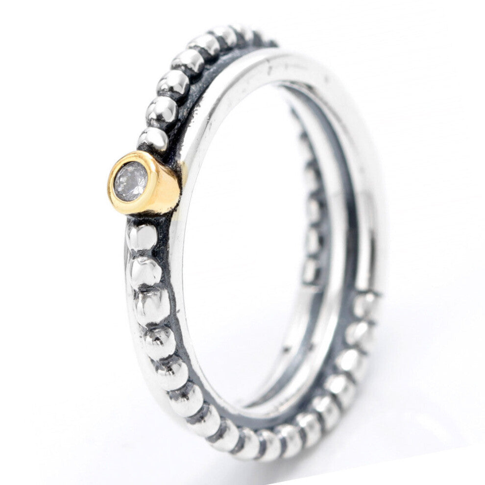 925 Sterling Silver Eternity Entwined Silver Rope Infinite Love Twin Crystal Ring For Women Ring Gift Fine Jewelry