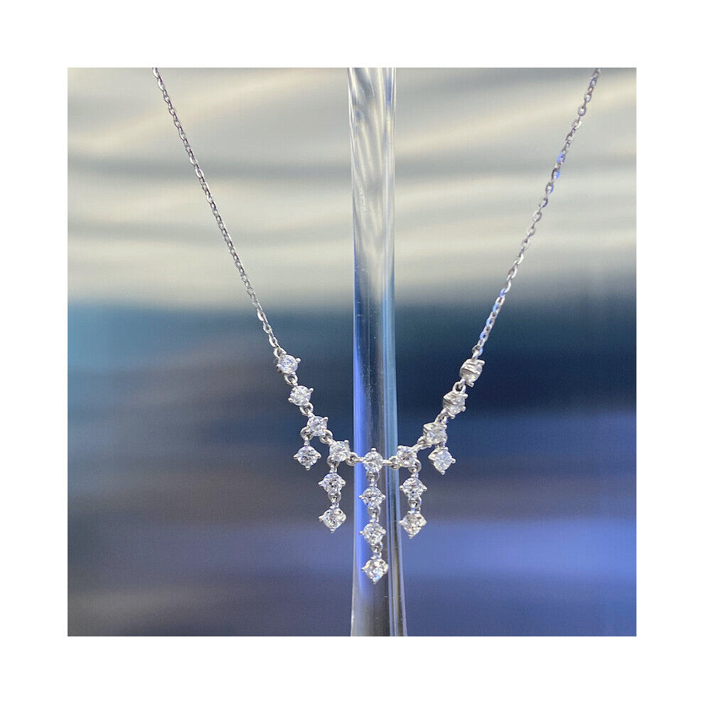European American Waterfall zircon Pendant long tassel pendant necklace for women's party jewelry engagement necklace