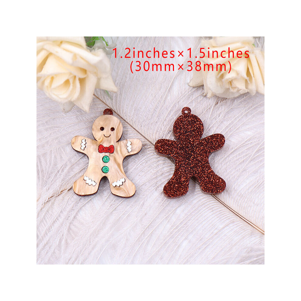 1 pair 38mm product CN Gingerbread Cookie For earring acrylic women's christmas jewelry accessories