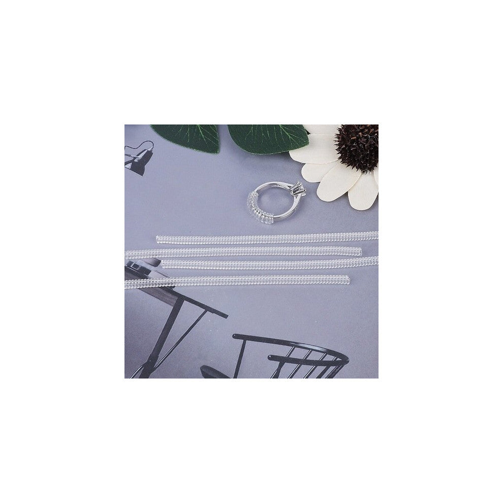 Fashin 4Pcs DIY Transparent Vintage Spiral Based Ring Size Guard Tightener Reducer Jewelry Tools & Equipments