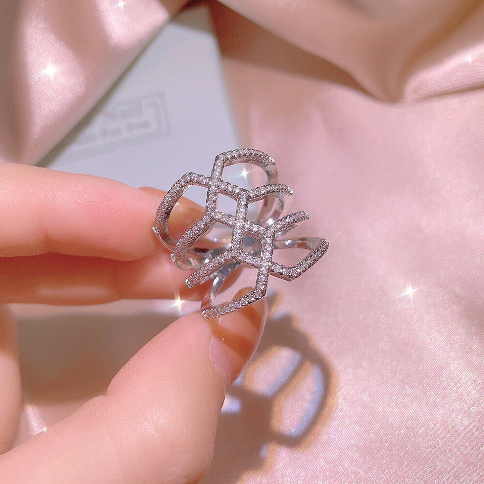 Multi-layer Winding Three-Dimensional Couple Ring For Women Butterfly Wing Water Drop Engagement Gift Jewelry