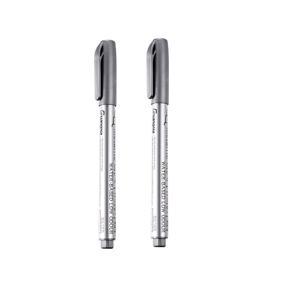 Q81D 1-2-6 Pcs Metallic Pen Silver Resin Drawing Pen Acrylic Paint DIY Epoxy Resin Mold Highlight Permanent Marker Craft