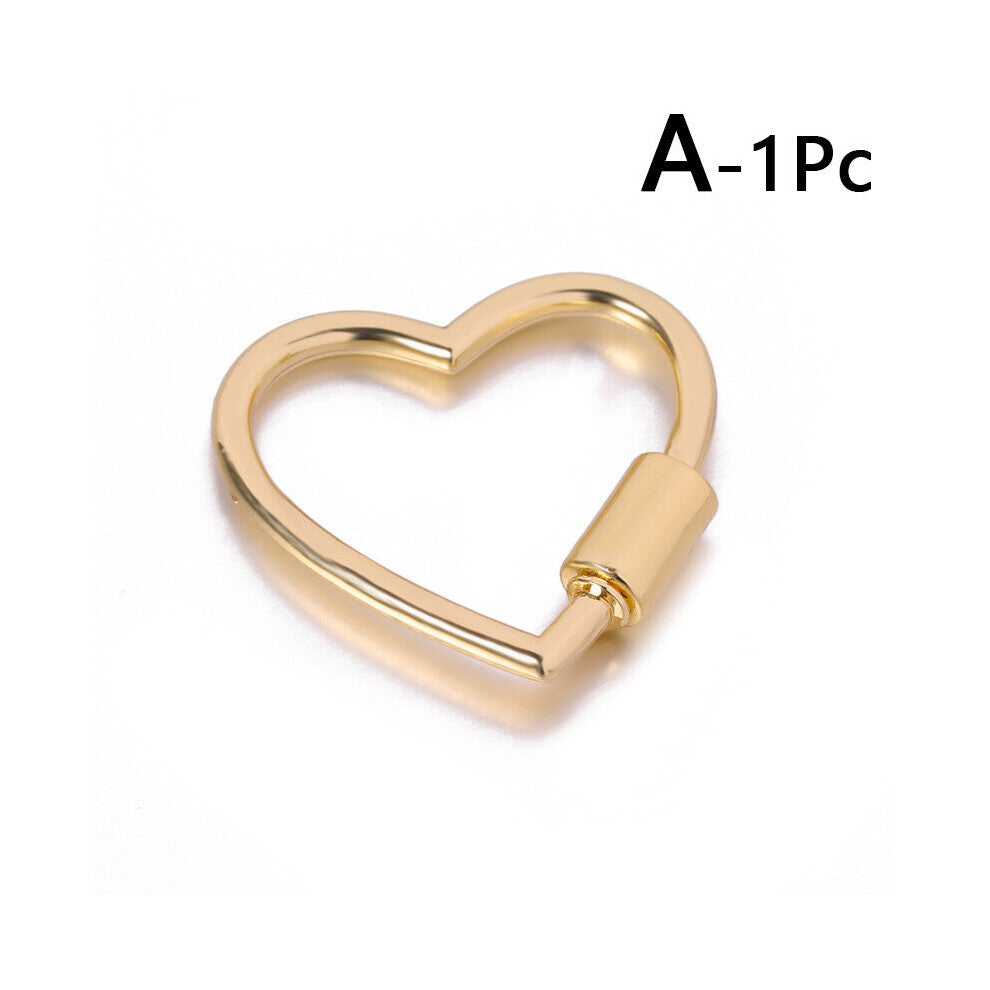 Love Heart Lock Hook Glossy Alloy Opening Button For Women DIY Jewelry Bag Buckle Keychain Clothing Making Accessories 2*2cm
