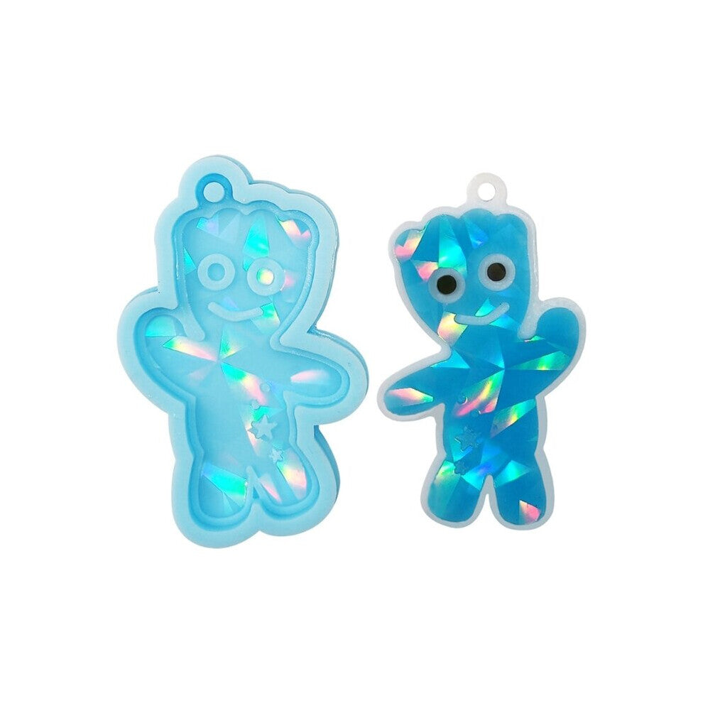 R3MC Rainbow Light Effect Cartoon Keychain Pendant Resin Mold Jewelry Craft Cute-Doll