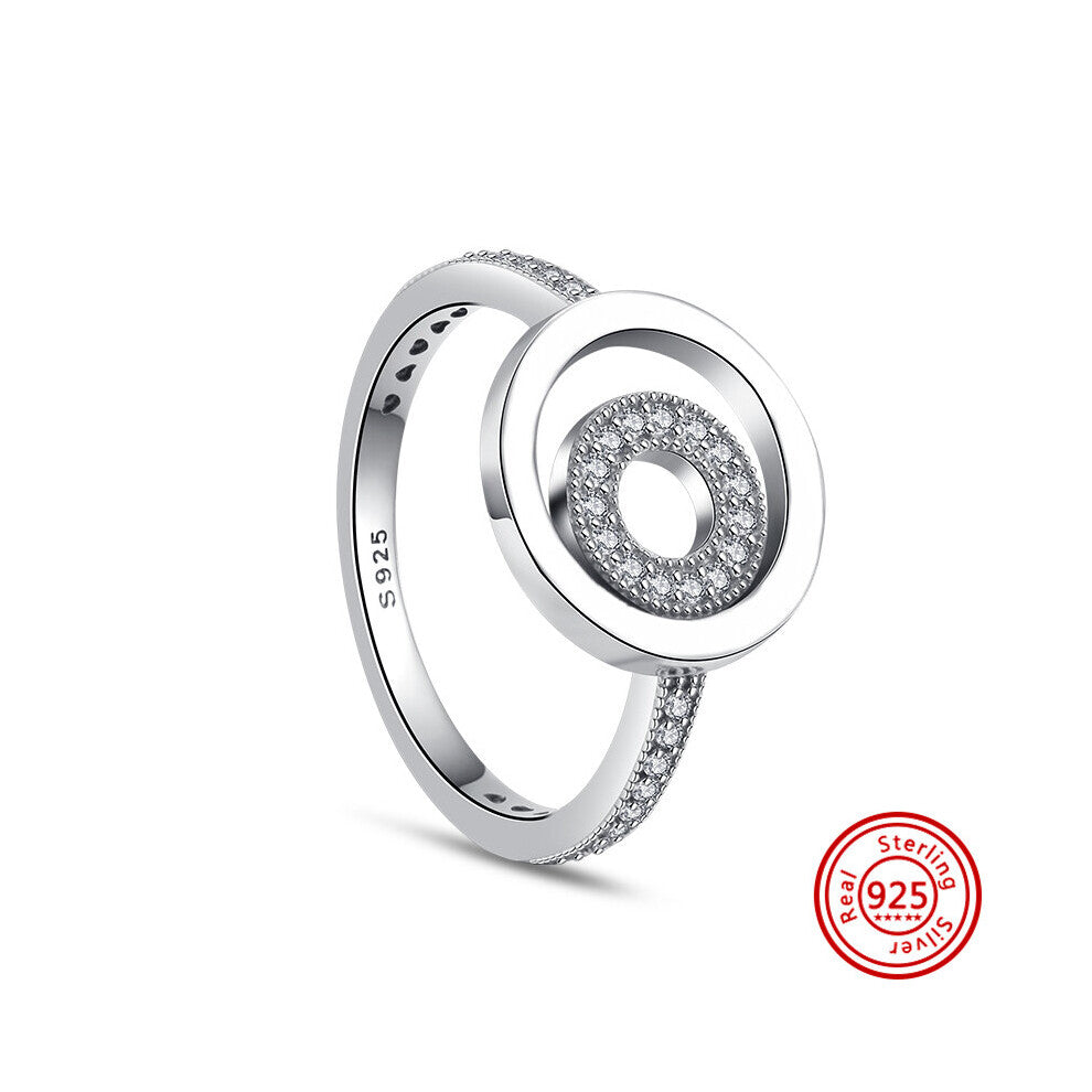 100% 925 Sterling Silver Butterfly Knot Crown Double Round Zircon Rings Women Engagement Anniversary Jewelry Gift