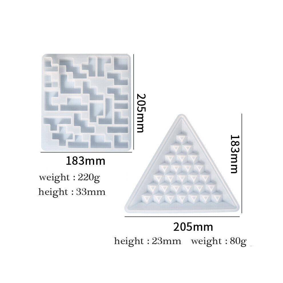 3D Pyramid Puzzle Building Stocks Resin Mold Family Kids Puzzle Game Toy Pyramid Puzzle Silcone Mold 1 Set Building Mold