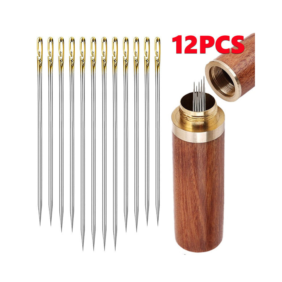 12-36Pcs Blind Sewing Needles Elderly Big Hole Stainless Steel Needle for Sewing Household DIY Jewerly Beading Threading Needles