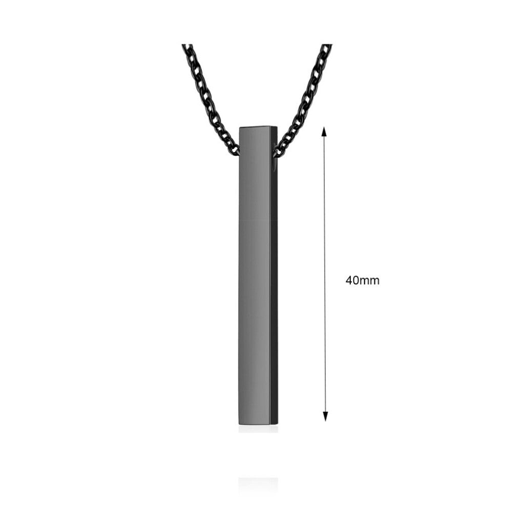 Personalized Names Bar Necklace for Women Engraved Coordinates Date Text Pendant Chokers Stainless Steel Jewelry