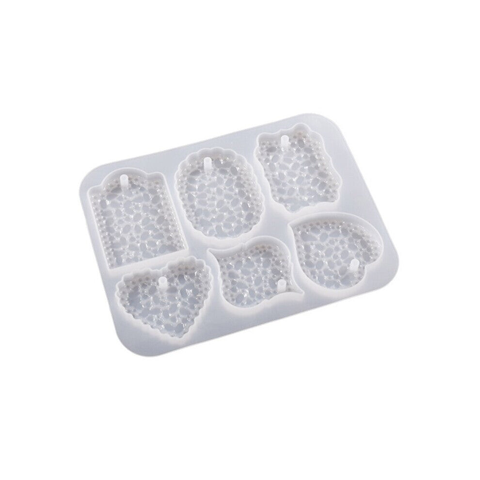 Glossy Star-Heart-Tag Silicone Molds Diamond Keychain Pendant Mold with Hole DIY