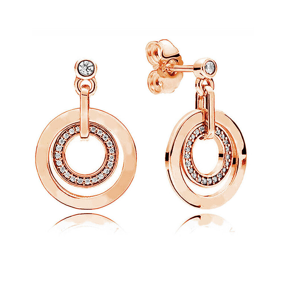 925 Sterling Silver Earring Twist Of Faith Signature Circles U-shaped Charm Hoops Earrings For Women Gift Jewelry