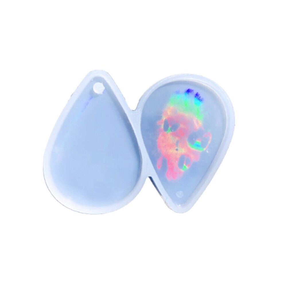 (S Silver) Glossy Silicone Drop Shape Molds Light Shadow Earrings Mold DIY Pendant Ornaments Jewelry Epoxy Crafting Mold