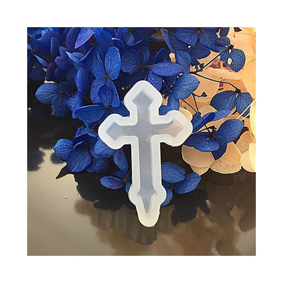 (1 White) 1pc Cross Resin Decorative Craft Silicone Mold For Epoxy Resin Jewelry Making Necklace Jewelry DIY Scrapbooking Tools