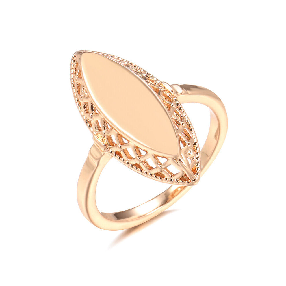 Summer Hot Minimalist Moroccan Vintage Hollow Jewelry Ring 585 Plating Glossy Party Ring for Women Accessories