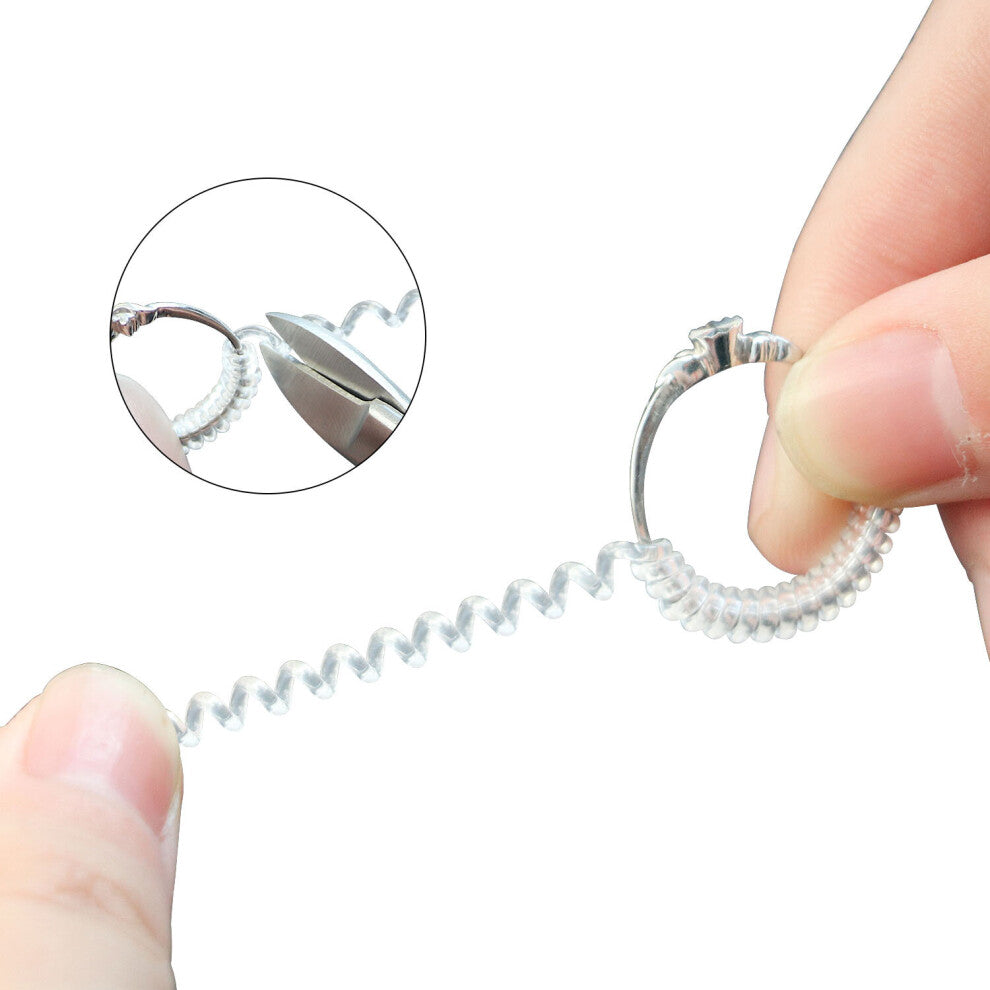 (5mm men only12pcs White) Ring Size Adjuster for Loose Rings 2 Sizes - Spiral Silicone Tightener Set Adjuster Guard Tightener Reducer Resizing Tool?12