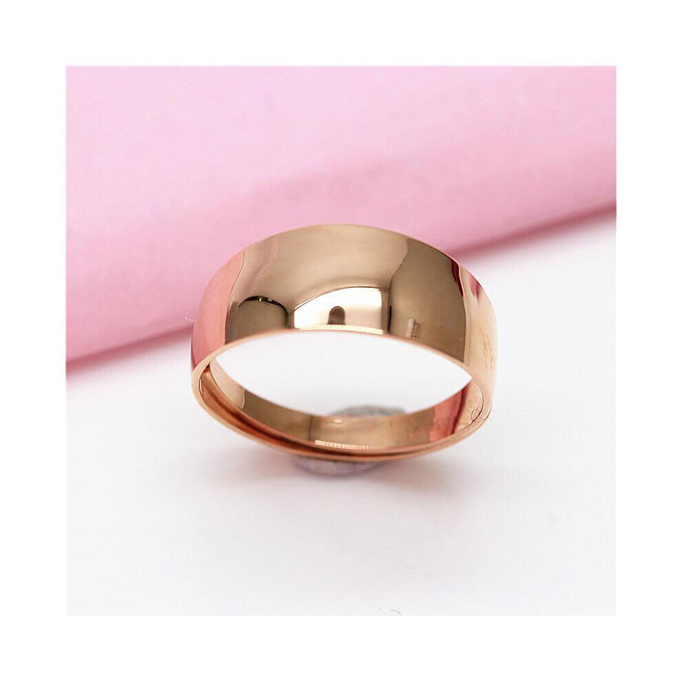 585 Purple Plated 14K Rose Glossy Rings For Women Adjustable Charm Classic Jewelry For Girlfriend