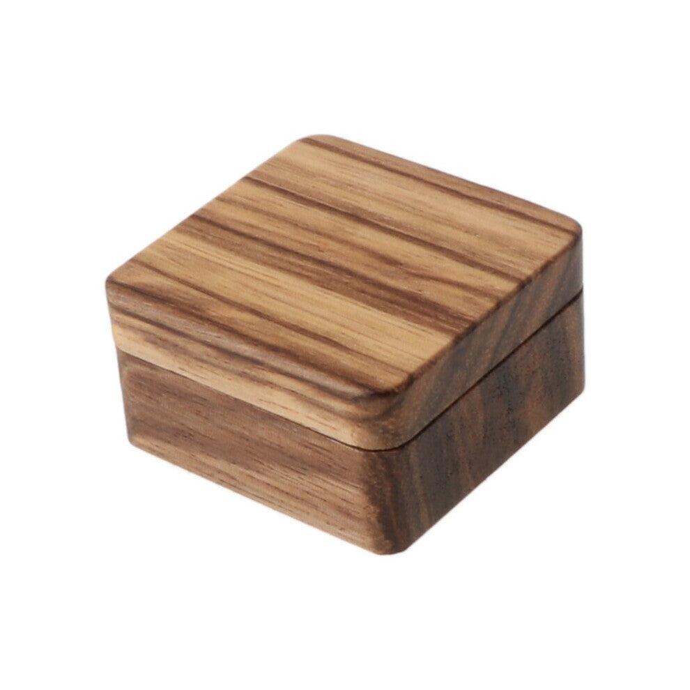(A Auburn) F19D High Rustic Men Suit Wooden Cufflink Portable Sleeve Button Jewelry Walnut Wood Keepsake Storage Box