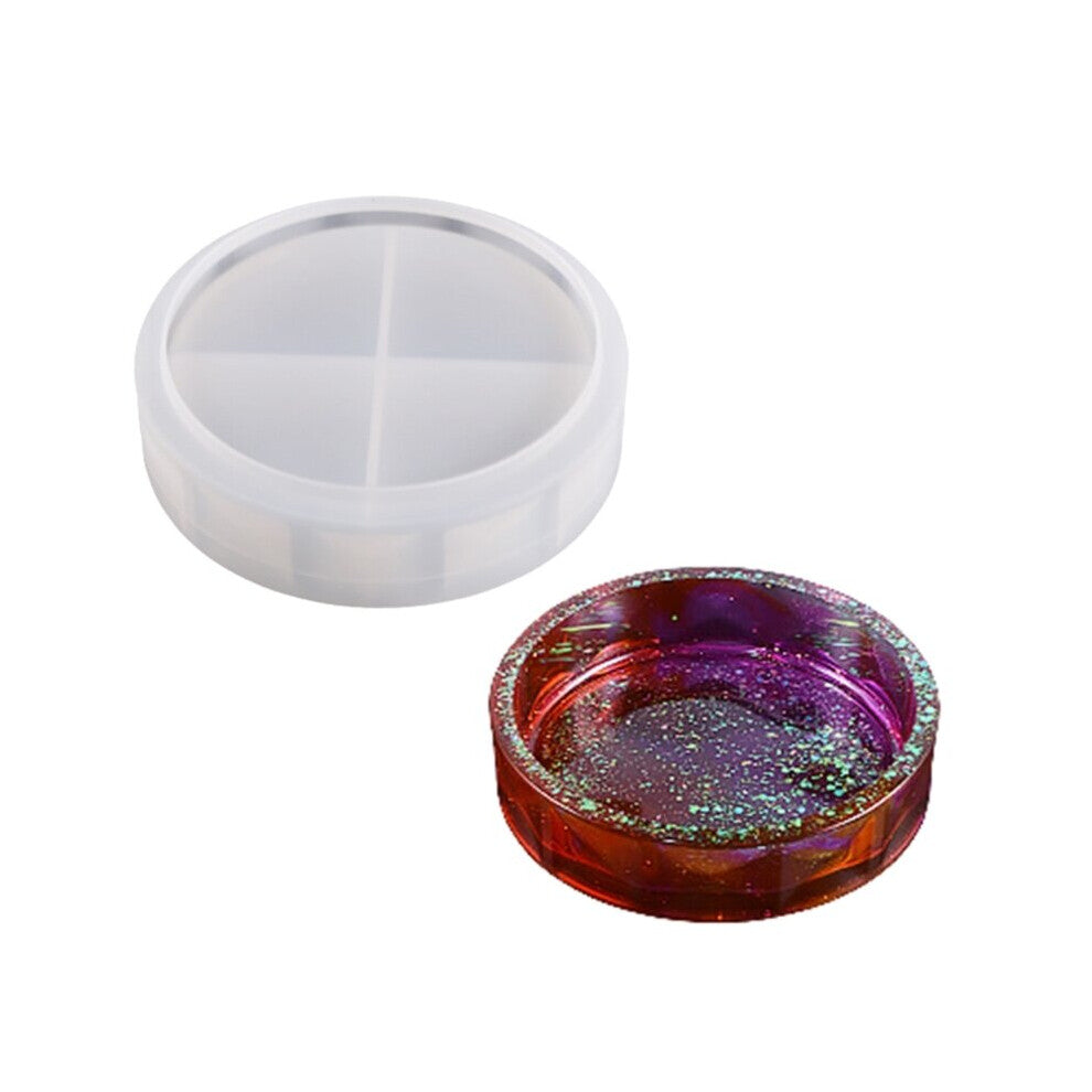 (2 Box body White) DIY Epoxy Crystal Round Multilayer Storage Box Mold Silicone Resin Organizer Mold for DIY Desktop Craft Jewelry Storage