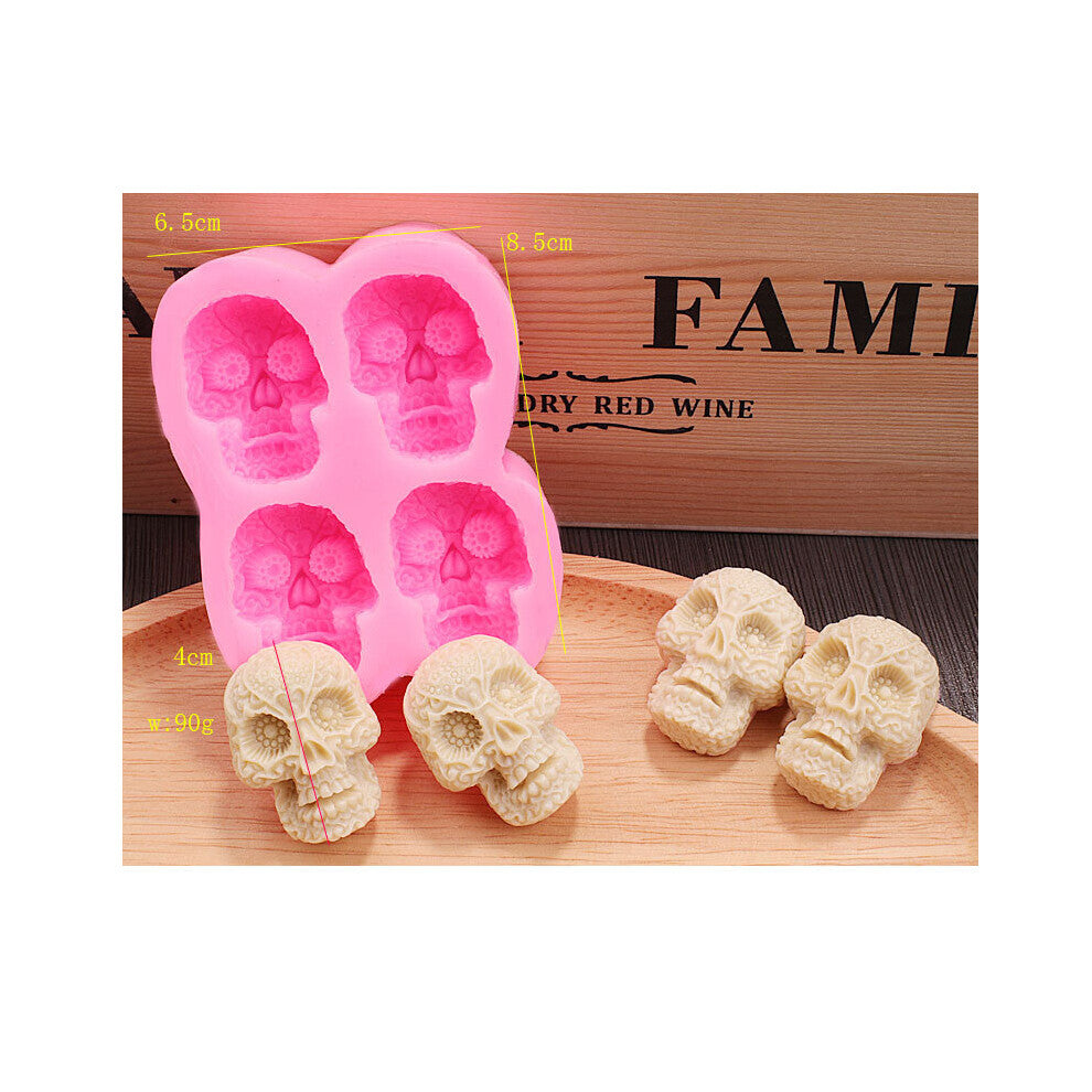 (mold Blue) Crystal Epoxy Resin Mold DIY Halloween Skull Ice Cube Cookies Chocolate Silicone Mold