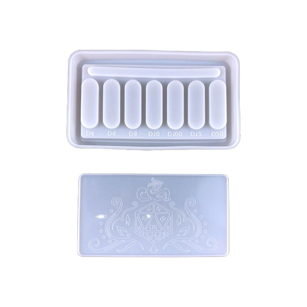 (1 White) D0LC Dice Storage Tank Epoxy Resin Container Jewelry Box Hexagonal Dice Organizer Mold Decor Tools Decoration Desktop Crafts