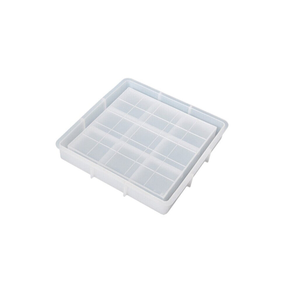 (square White) Checkerboard Tray Silicone Mold Hand-made Table Jewelry Storage Mold for DIY Crafts Jewelry Making Family Board Games
