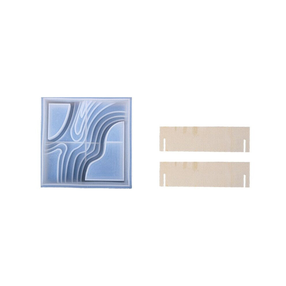 N84D Flower Pot Epoxy Resin Mold Succulent Flower Plants Planter Silicone Mould DIY Crafts Terraced Field Pattern Shape Concrete